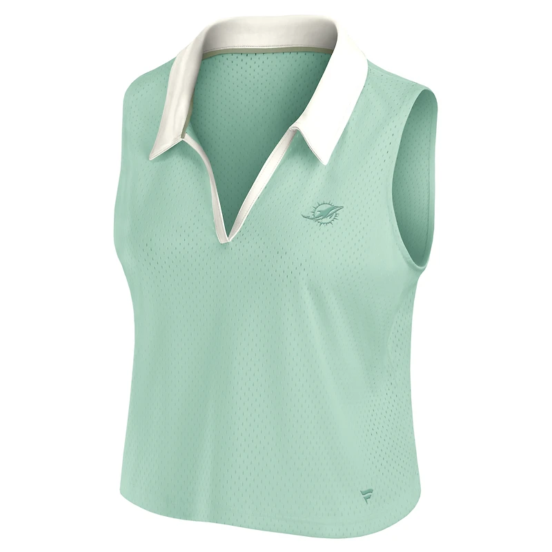 Women's Fanatics Mint Miami Dolphins Studio Wellness V-Neck Tank Top