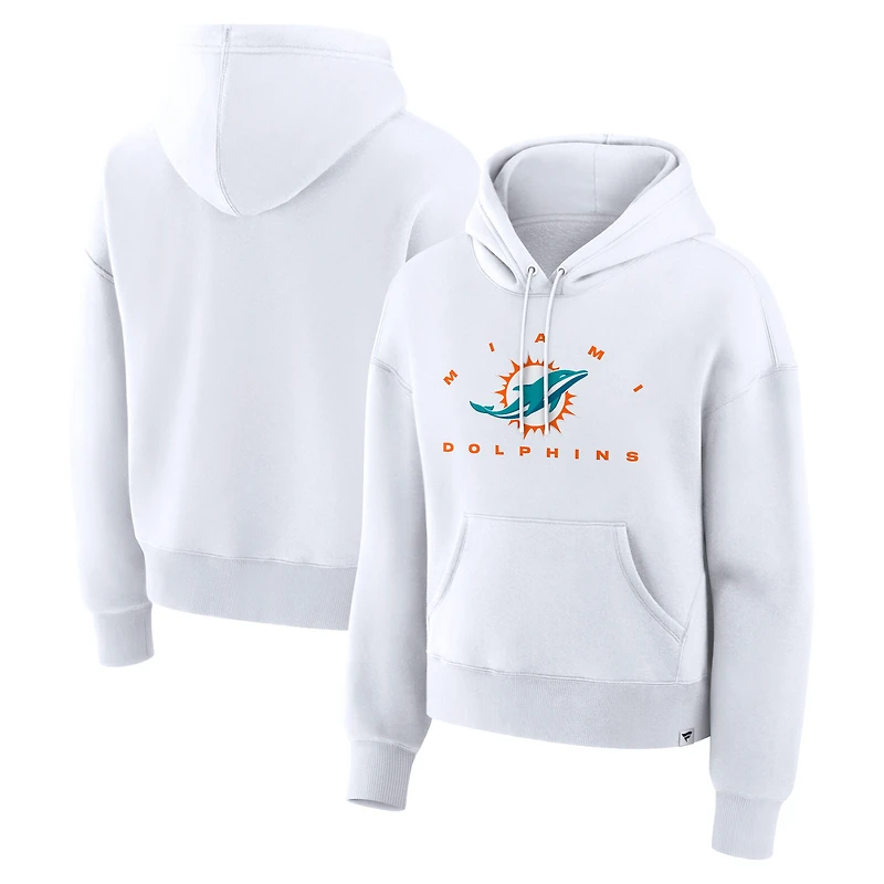 Women's Fanatics White Miami Dolphins Eligible Receiver Legacy Pullover Hoodie