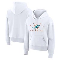 Women's Fanatics White Miami Dolphins Eligible Receiver Legacy Pullover Hoodie