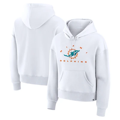 Women's Fanatics White Miami Dolphins Eligible Receiver Legacy Pullover Hoodie
