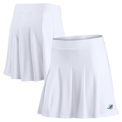 Jupe-short de tennis Fanatics blanche pour femme avec logo principal des Miami Dolphins
