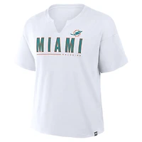 T-shirt boxy blanc Fanatics des Dolphins de Miami Redzone pour femme