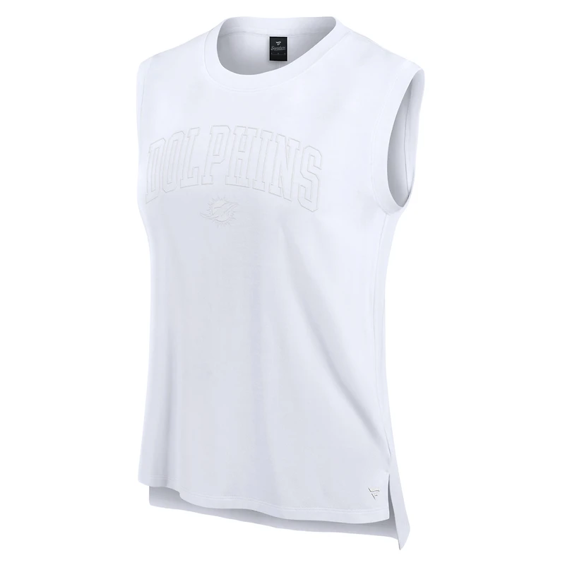 Women's Fanatics White Miami Dolphins Studio Gym Tank Top