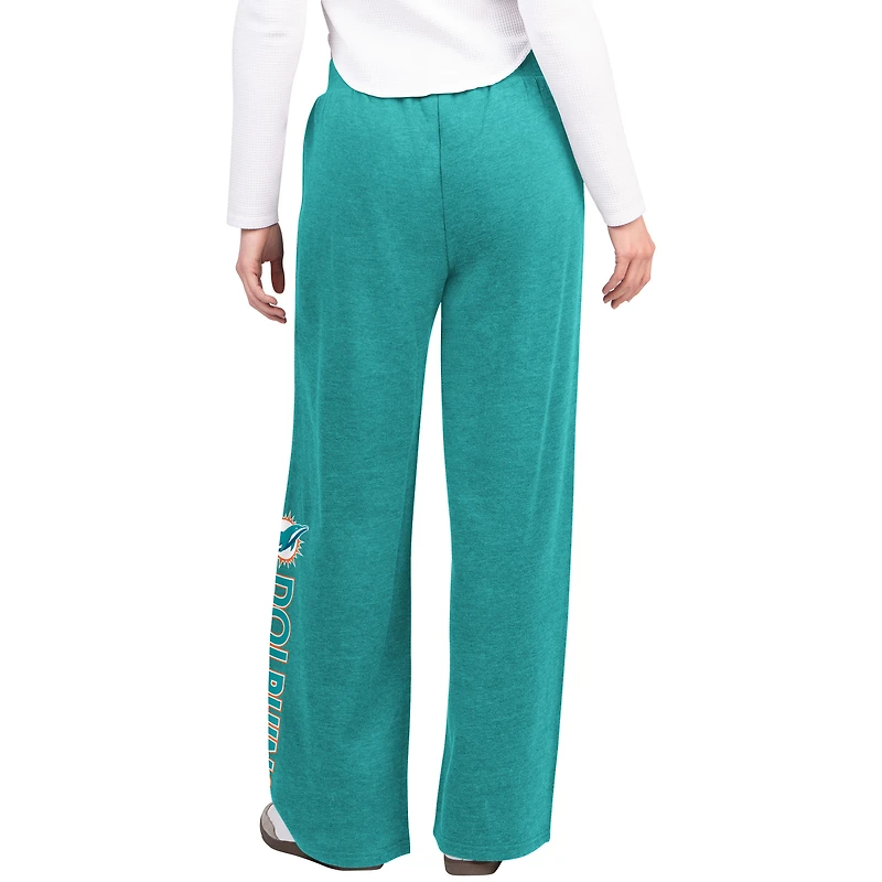 Women's G-III 4Her by Carl Banks Aqua Miami Dolphins Field Wide Leg Sweatpants