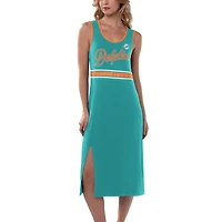 Robe longue G-III 4Her par Carl Banks Aqua pour femmes, Miami Dolphins Main Field