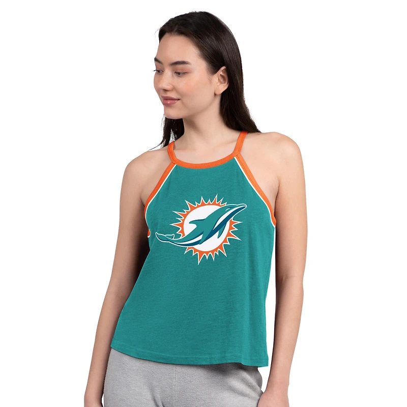 Débardeur G-III 4Her pour femme par Carl Banks Aqua Miami Dolphins Redemption Win