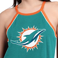 Women's G-III 4Her by Carl Banks  Aqua Miami Dolphins Redemption Win Slub Tank Top