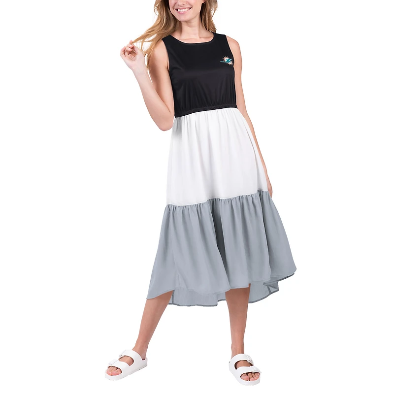 Robe pour femme G-III 4Her by Carl Banks Noir/Gris Miami Dolphins 12th Inning Colorblock