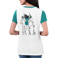T-shirt pour femme G-III 4Her by Carl Banks blanc Miami Dolphins Fashion Illustration