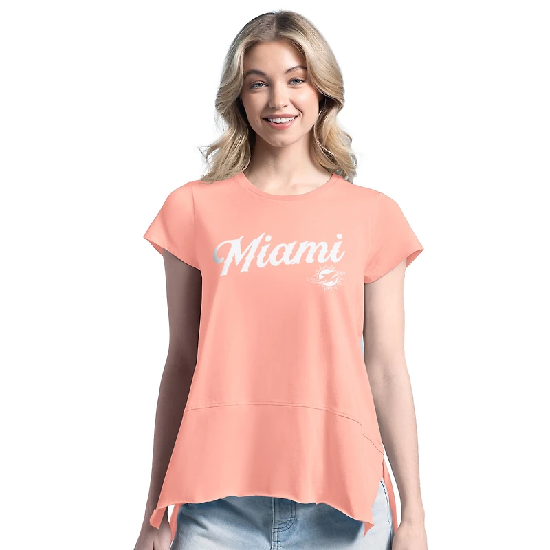 T-shirt rose pour femme Margaritaville Miami Dolphins Gametime Is Paradise