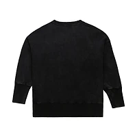 Sweat-shirt ras du cou noir délavé minéral Mitchell & Ness pour femme, Miami Dolphins