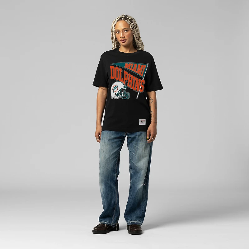 Women's Mitchell & Ness Black Miami Dolphins Team Dynamic Boyfriend T-Shirt