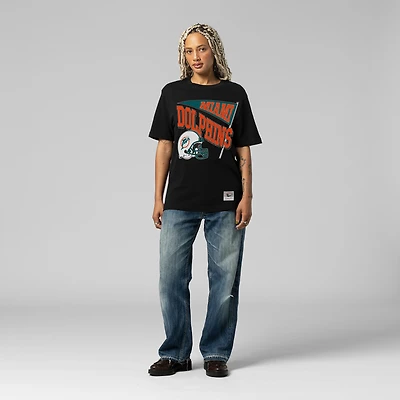 Women's Mitchell & Ness Black Miami Dolphins Team Dynamic Boyfriend T-Shirt