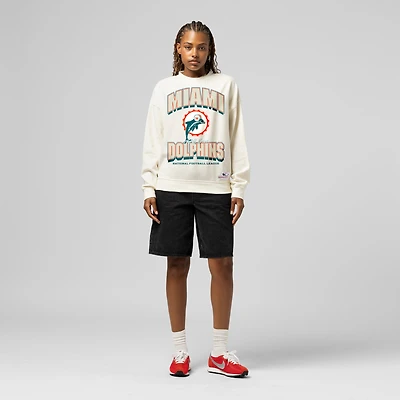 Women's  Mitchell & Ness Cream Miami Dolphins Tonal Arch Sweatshirt