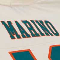 Maillot court Mitchell & Ness pour femme, couleur crème, modèle Dan Marino, Miami Dolphins, joueur retraité.