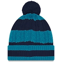 Women's New Era Aqua Miami Dolphins 2025 Rivalries Collection Braided Cuffed Knit Hat with Pom
