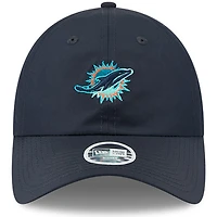 Casquette ajustable à queue de cheval New Era Pitch Blue Miami Dolphins 2025 Rivalries Collection pour femme