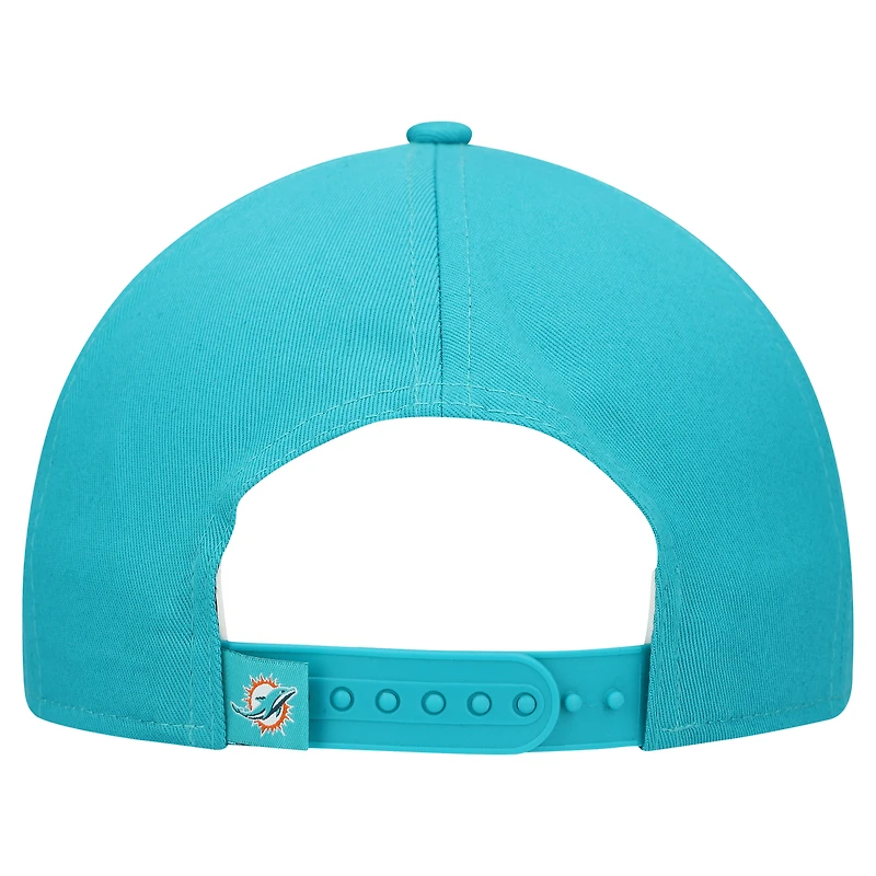 Women's New Era  Aqua Miami Dolphins  Metallic 9FORTY M-Crown A-Frame Adjustable Hat
