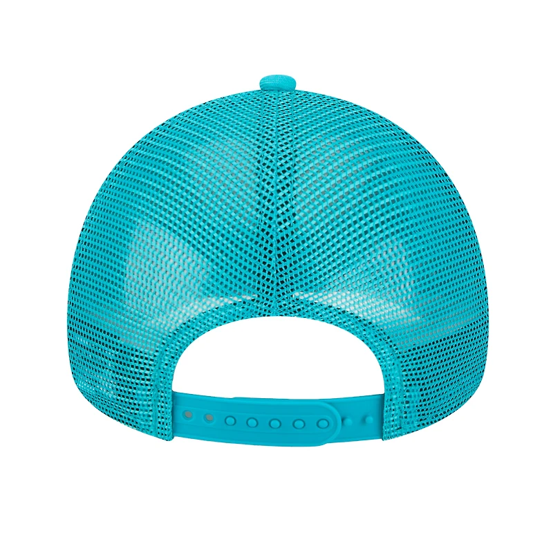 Casquette ajustable Peace & Love Trucker 9FORTY pour femme New Era Aqua Miami Dolphins