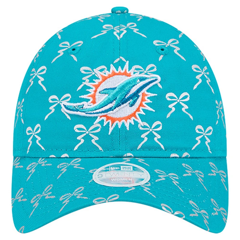 Women's New Era  Aqua Miami Dolphins Ribbon 9TWENTY Adjustable Hat