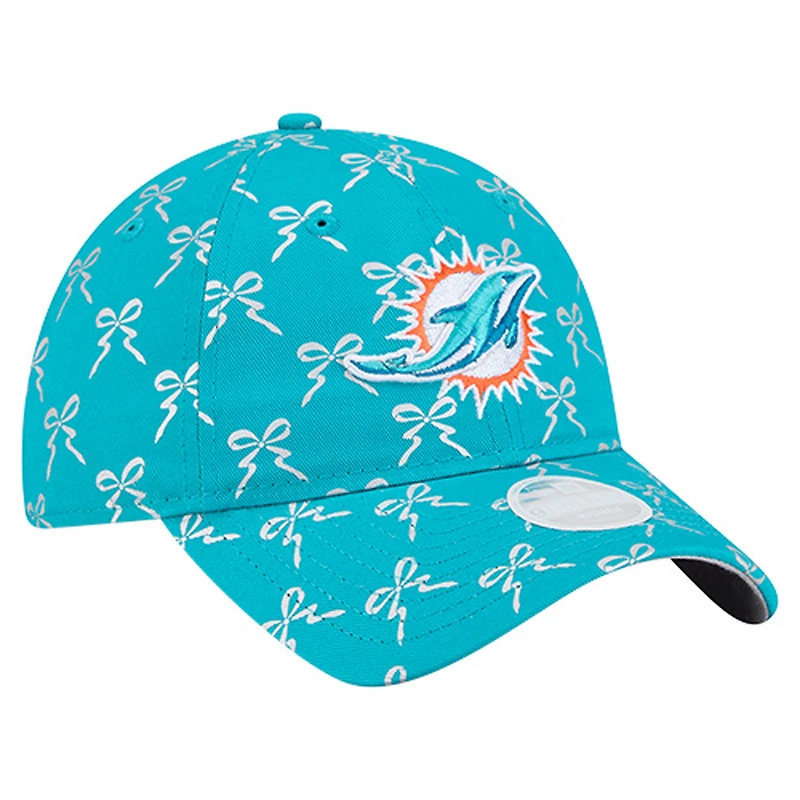 Women's New Era  Aqua Miami Dolphins Ribbon 9TWENTY Adjustable Hat