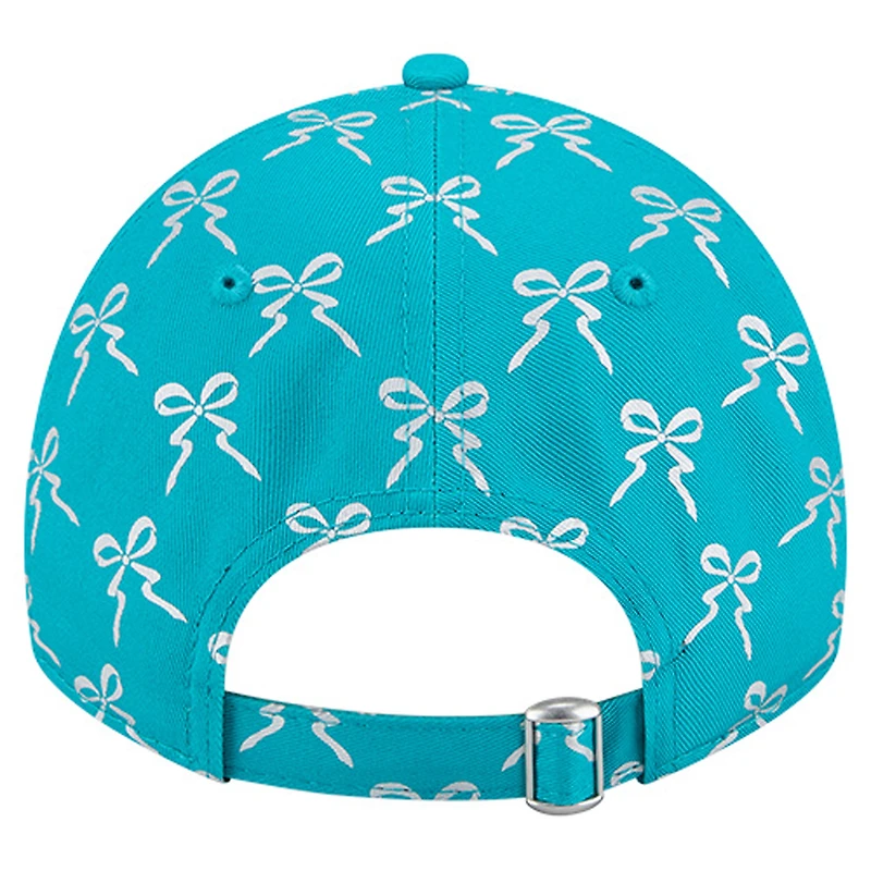 Casquette ajustable New Era Aqua Miami Dolphins Ribbon 9TWENTY pour femme