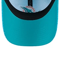 Casquette réglable Aqua Miami Dolphins Smiley 9TWENTY New Era pour femme