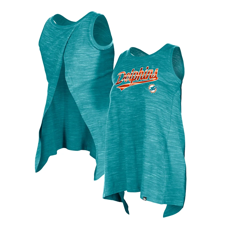 Débardeur actif New Era Aqua Miami Dolphins Space Dye pour femme