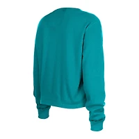 Women's New Era  Aqua Miami Dolphins Sport Night Thermal Long Sleeve Cropped T-Shirt