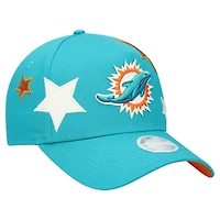 Casquette ajustable New Era Aqua Miami Dolphins Stardom A-Frame 9FORTY pour femme