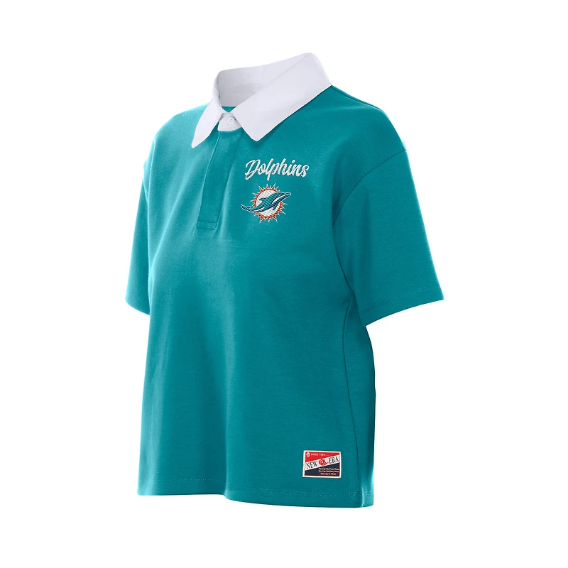 Polo court et rétro New Era Aqua Miami Dolphins pour femme