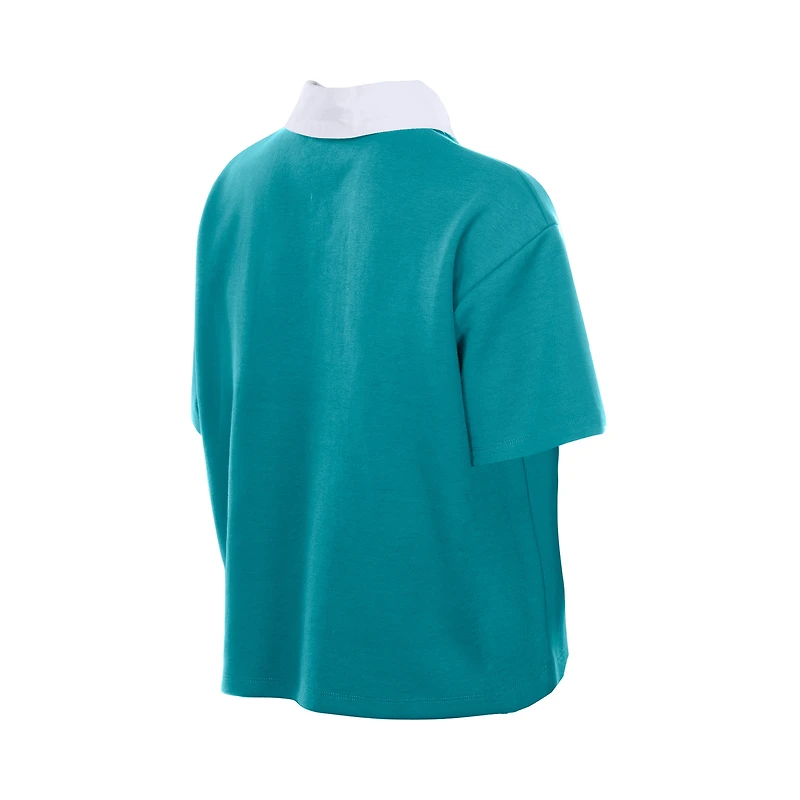 Polo court et rétro New Era Aqua Miami Dolphins pour femme