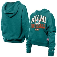 Sweat à capuche boxy rétro New Era Aqua Miami Dolphins pour femme