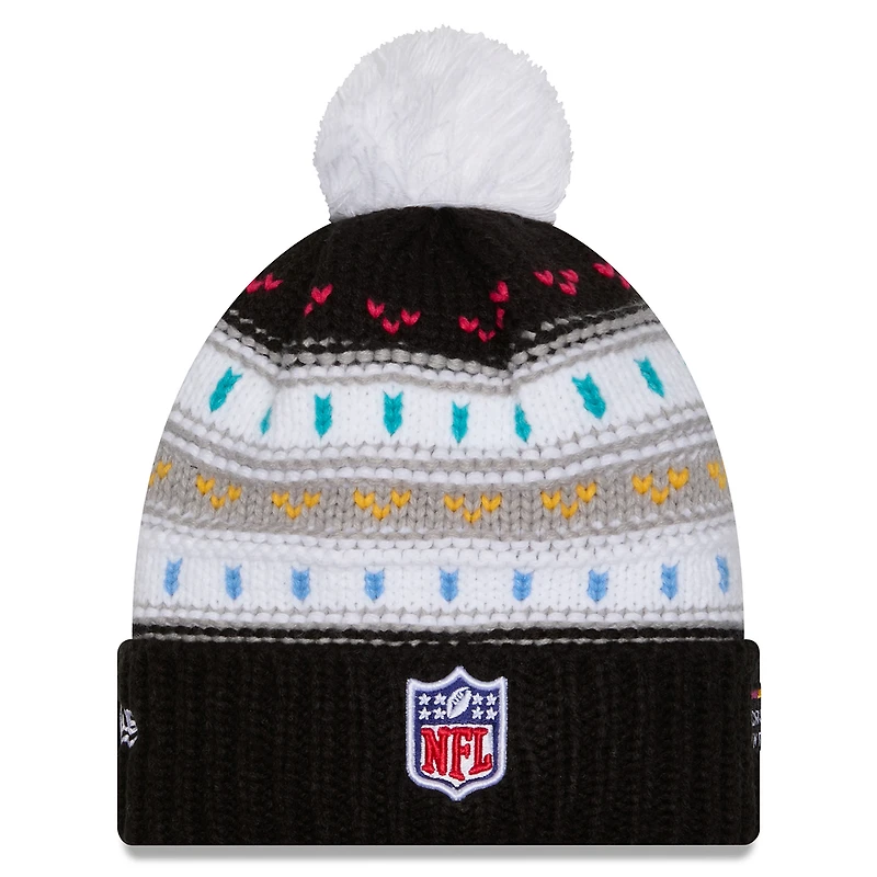 Bonnet à revers et pompon NFL Crucial Catch 2025 des Dolphins de Miami de New Era pour femme