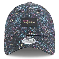Casquette ajustable noire New Era Miami Dolphins 2025 NFL Crucial Catch Pony Tail pour femme