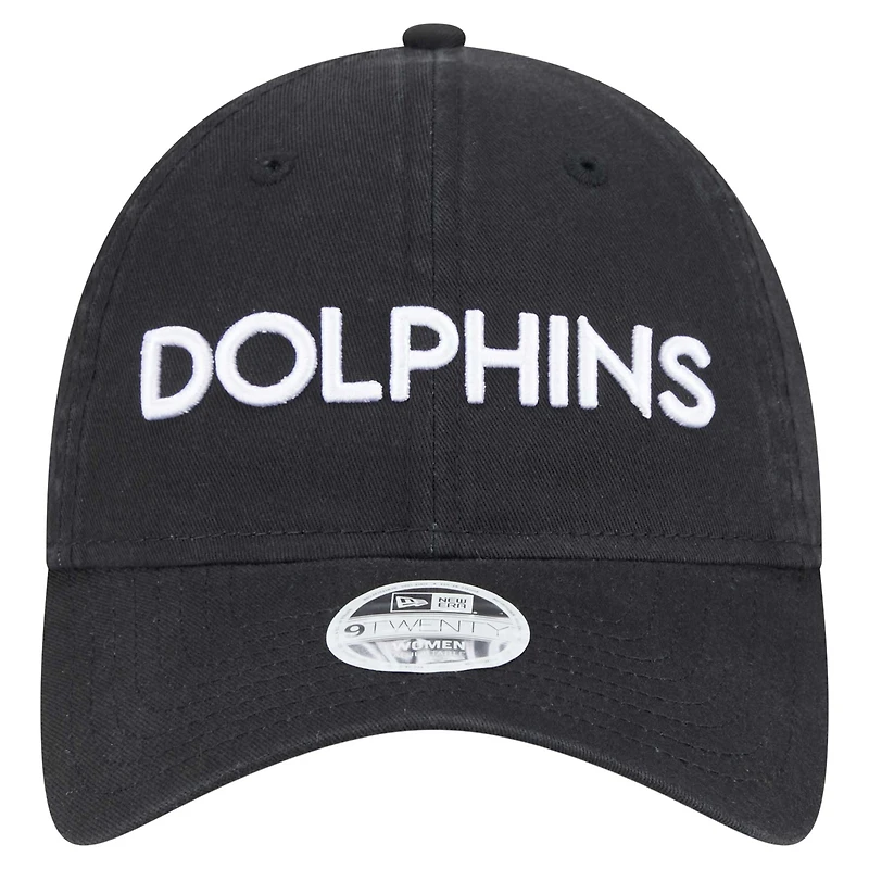 Women's New Era Black Miami Dolphins Cece 9TWENTY Adjustable Hat