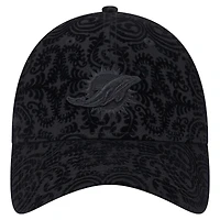 Casquette ajustable noire Miami Dolphins Flair 9TWENTY New Era pour femme