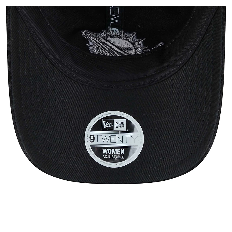 Casquette ajustable noire Miami Dolphins Flair 9TWENTY New Era pour femme