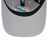 Women's New Era Gray Miami Dolphins Main 9TWENTY Adjustable Hat