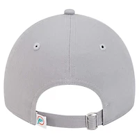 Casquette ajustable 9TWENTY Throwback des Miami Dolphins de New Era pour femme, grise