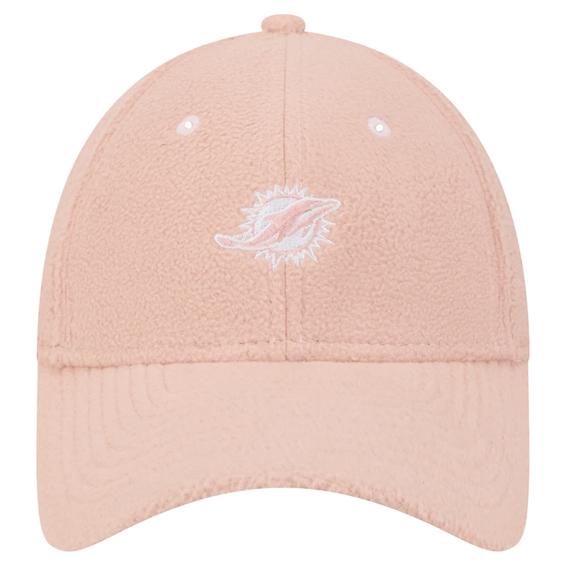 Women's New Era Light Pink Miami Dolphins Cozy Sherpa 9FORTY Adjustable Hat