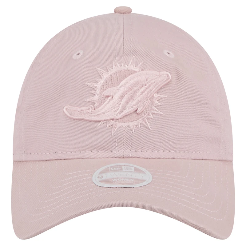 Casquette ajustable Main 9TWENTY rose clair des Miami Dolphins de New Era pour femme
