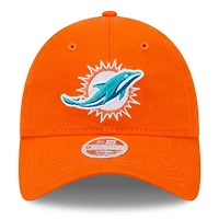 Casquette réglable orange Miami Dolphins Main Core Classic 2.0 9TWENTY New Era pour femme