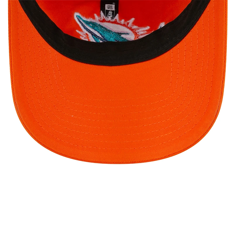 Casquette réglable orange Miami Dolphins Main Core Classic 2.0 9TWENTY New Era pour femme