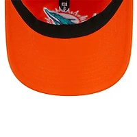 Casquette réglable orange Miami Dolphins Main Core Classic 2.0 9TWENTY New Era pour femme