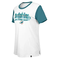 Women's New Era White/Aqua Miami Dolphins 3rd Down T-Shirt
