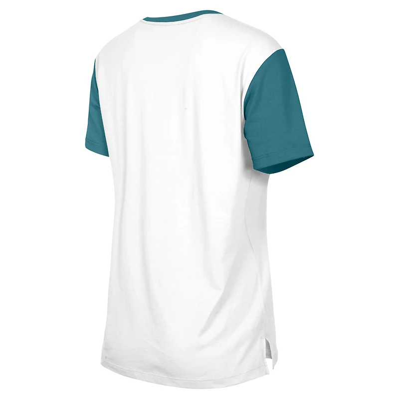 Women's New Era White/Aqua Miami Dolphins 3rd Down T-Shirt