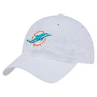 Casquette ajustable 9TWENTY blanche à imprimé floral des Dolphins de Miami New Era pour femme