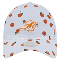 Casquette ajustable New Era blanche Miami Dolphins Fruit Pattern 9TWENTY pour femme