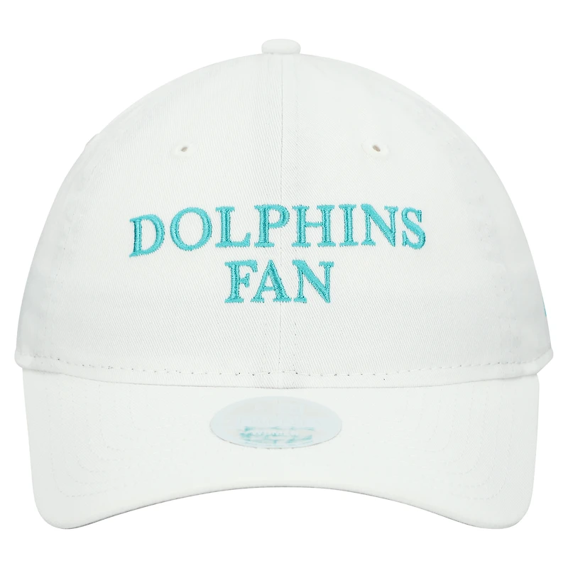 Women's New Era White Miami Dolphins Team Fan 9TWENTY Adjustable Hat